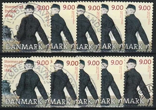 FRIMÆRKER DANMARK | 2014 - AFA 1770 - Dybbøl 1864 - 9,00 Kr. flerfarvet x 10 stk. - Pænt Stemplet